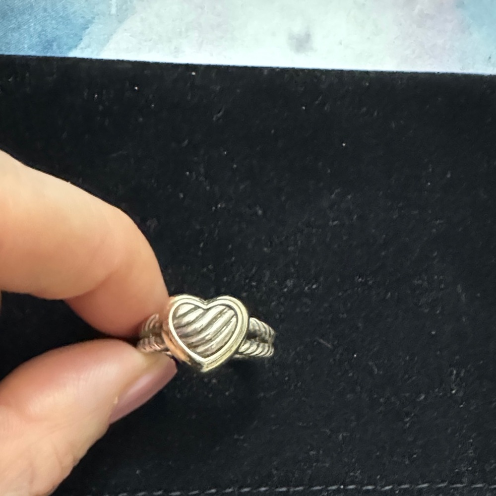 David yurman Elegant Silver Heart Ring7-7.5